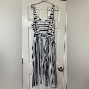 Elle Summer Stripped Navy and White Romper